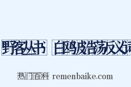 野客丛书·白鸥波浩荡反义词是什么意思的图片
